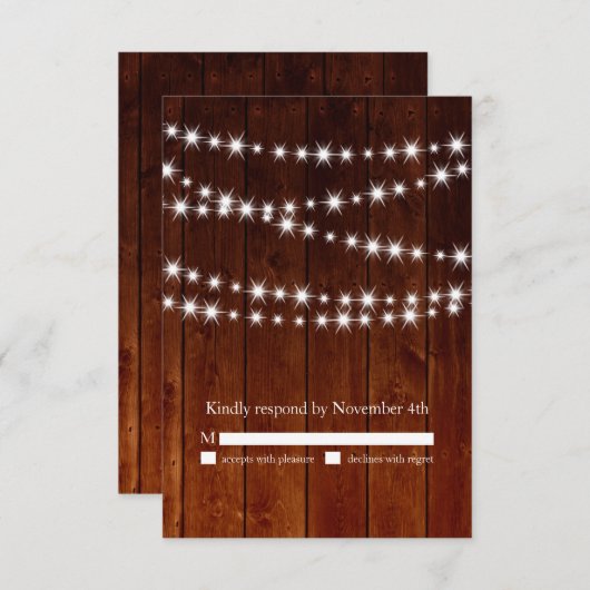 Ombre Barn Board Twinkle Lights RSVP (Voorkant / Achterkant)