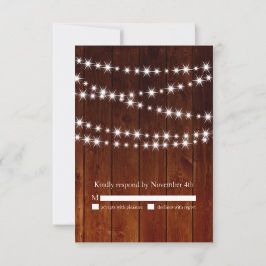 Ombre Barn Board Twinkle Lights RSVP Kaartje (Voorkant)
