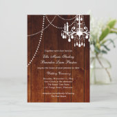 Ombre Barn Chandelier Wedding Uitnodiging (Staand voorkant)