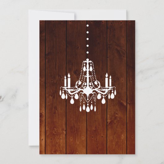Ombre Barn Chandelier Wedding Uitnodiging (Achterkant)