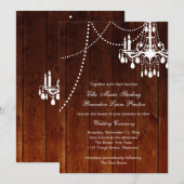 Ombre Barn Chandelier Wedding Uitnodiging (Voorkant / Achterkant)