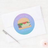 Ombre BBQ Hamburger Bedankt Ronde Sticker (Envelop)