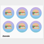 Ombre BBQ Hamburger Bedankt Ronde Sticker (Vel)