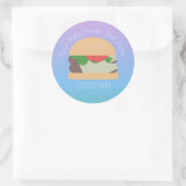 Ombre BBQ Hamburger Bedankt Ronde Sticker (Tas)