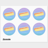 Ombre BBQ Hot Dog Hartelijk dank Ronde Sticker (Vel)
