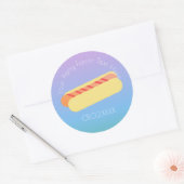Ombre BBQ Hotdog Bedankt Ronde Sticker (Envelop)