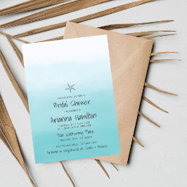 Ombre Beach Bestemming Zeester Bruidsmeisje Uitnod Kaart