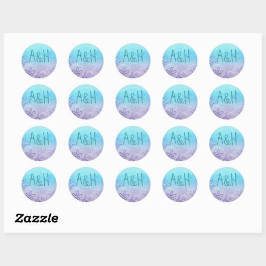 Ombre Beach bruiloft Ronde Sticker (Vel)