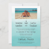 Ombre Beach Destination Ocean Anchor Wedding Kaart (Voorkant)