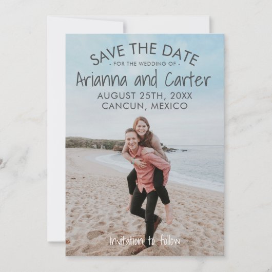 Ombre Beach Destination Ocean Save the Date (Voorkant)