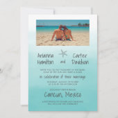 Ombre Beach Destination Ocean Starfish Wedding Kaart (Voorkant)