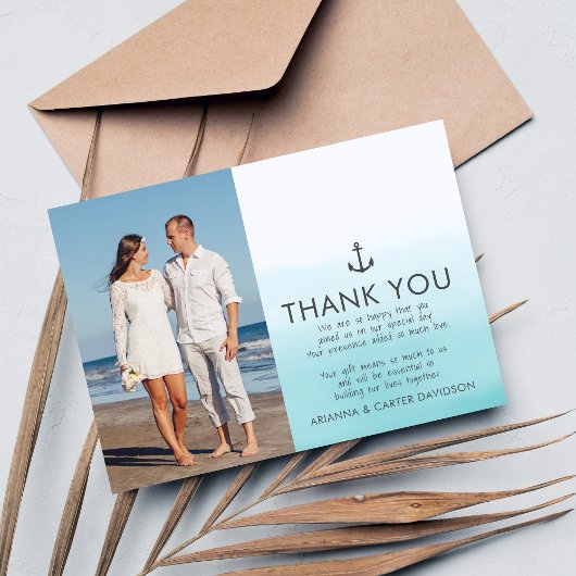 Ombre Beach Destination Ocean Wedding Bedankt