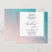 ~* Ombre Beach Glitter Trendy Elegante AR4 Huwelij Kaart (Voorkant / Achterkant)