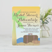 Ombre Beach Suitcase Destination Vrijgezellenfeest Kaart (Staand voorkant)