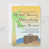 Ombre Beach Suitcase Destination Vrijgezellenfeest Kaart (Voorkant)