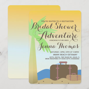 Ombre Beach Suitcase Destination Vrijgezellenfeest Kaart
