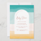 Ombre Beach Sun & Sand | RegenboogBaby shower Kaart (Voorkant)