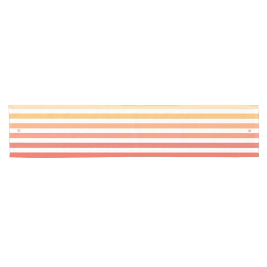 Ombre Beach Sunrise Stripe & Personalized Monogram Korte Tafelloper (Horizontaal)