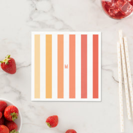 Ombre Beach Sunrise Stripe & Personalized Monogram Servet