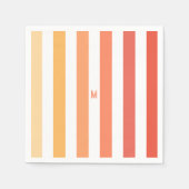 Ombre Beach Sunrise Stripe & Personalized Monogram Servet (Voorkant)