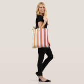 Ombre Beach Sunrise Stripe & Personalized Monogram Tote Bag (Op model)