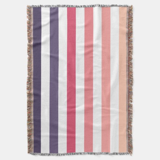 Ombre Beach Sunset Stripe Dusky Pinks & Purples Deken (Voorkant Verticaal)