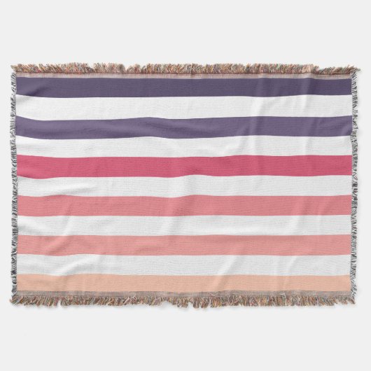 Ombre Beach Sunset Stripe Dusky Pinks & Purples Deken (Voorkant)