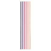 Ombre Beach Sunset Stripe & Personalized Monogram Korte Tafelloper (Voorkant)