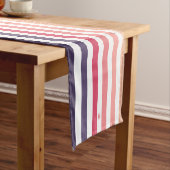 Ombre Beach Sunset Stripe & Personalized Monogram Korte Tafelloper (Voorbeeld)