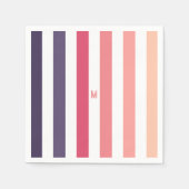 Ombre Beach Sunset Stripe & Personalized Monogram Servet (Voorkant)