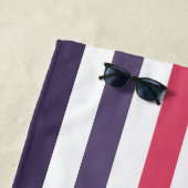 Ombre Beach Sunset Stripe & Personalized Monogram Strandlaken (In situ)