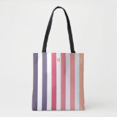 Ombre Beach Sunset Stripe & Personalized Monogram Tote Bag (Voorkant)