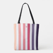 Ombre Beach Sunset Stripe & Personalized Monogram Tote Bag (Achterkant)