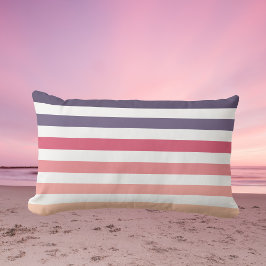 Ombre Beach Sunset Stripes Dusky Paars & Roze Buitenkussen
