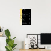 Ombre, Beige, Geel & Zwart Pricelist Salon Poster (Thuiskantoor)