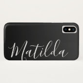Ombre Black Dark Gray Plain Persoonlijke naam Case-Mate iPhone Case (Achterkant (horizontaal))