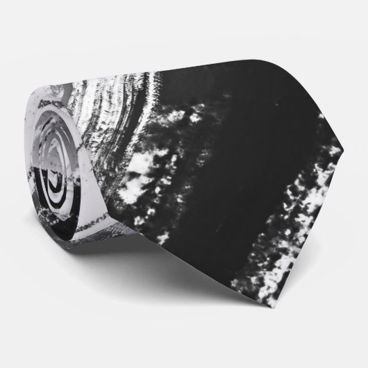 Ombre Black en White Paint Strokes Stropdas (Opgerold)