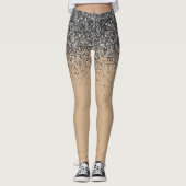 Ombre Black Grey Flesh tone Fading Leggings (Voorkant)