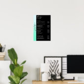 Ombre & Black Prijslijst Salon Poster (Thuiskantoor)