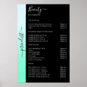 Ombre & Black Prijslijst Salon Poster (Voorkant)