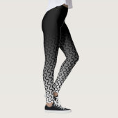 Ombre & Black & White Waves Retro Pattern 2 Leggings (Rechts)