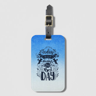 Ombre Blauw en wit Duik in dromerige tinten Bagagelabel
