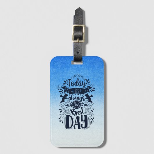 Ombre Blauw en wit Duik in dromerige tinten Bagagelabel (Voorkant (verticaal))