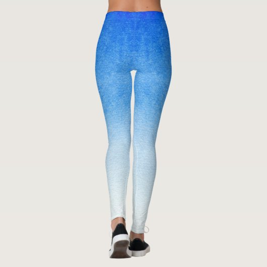 Ombre Blauw en wit Duik in dromerige tinten Leggings (Achterkant)