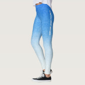 Ombre Blauw en wit Duik in dromerige tinten Leggings (Links)