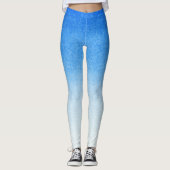 Ombre Blauw en wit Duik in dromerige tinten Leggings (Voorkant)