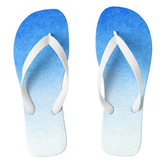 Ombre Blauw en wit Duik in dromerige tinten Teenslippers (Voetbed)