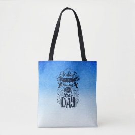 Ombre Blauw en wit Duik in dromerige tinten Tote Bag