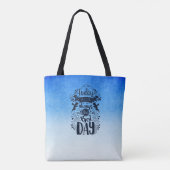 Ombre Blauw en wit Duik in dromerige tinten Tote Bag (Achterkant)