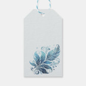 Ombre Blauw filigraan bladpatroon Cadeaulabel (Achterkant)